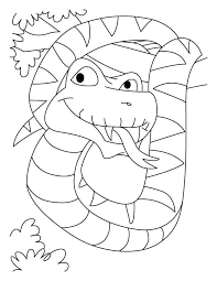 Anaconda coloring book with long tongue